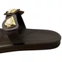 Flat Via Scarpa Feminino Macchiato Ferragens Douradas 