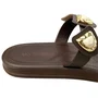 Flat Via Scarpa Feminino Macchiato Ferragens Douradas 