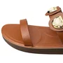 Flat Via Scarpa Feminino Tiramissu Ferragens Douradas 