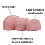 Kit Necessaire Chenson Feminino Rosa Fecho Zíper