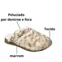 Pantufa Pegada Feminina Areia Café Peluciada 