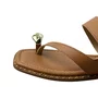 Rasteirinha Beira Rio Feminina Camel Ferragem Dourada 