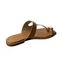 Rasteirinha Beira Rio Feminina Camel Ferragem Dourada 