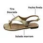 Rasteirinha Beira Rio Feminina Dourado 