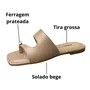 Rasteirinha Dakota Feminina Capuccino Ferragem Prateada 