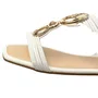 Rasteirinha Mississipi Feminina White Ferragem Dourada 