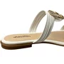 Rasteirinha Mississipi Feminina White Ferragem Dourada 