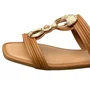 Rasteirinha Mississipi Feminino Camel Ferragem Dourada 