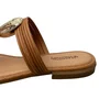 Rasteirinha Mississipi Feminino Camel Ferragem Dourada 