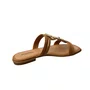 Rasteirinha Mississipi Feminino Camel Ferragem Dourada 