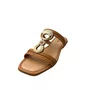 Rasteirinha Mississipi Feminino Camel Ferragem Dourada 