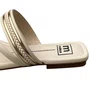 Rasteirinha Moleca Feminina Branca Off Dourado 