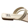 Rasteirinha Moleca Feminina Branca Off Dourado 