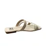 Rasteirinha Moleca Feminina Branca Off Dourado 