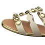 Rasteirinha Moleca Feminina Branco Off Dourado 