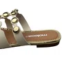 Rasteirinha Moleca Feminina Branco Off Dourado 