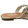 Rasteirinha Moleca Feminina Branco Off Dourado 