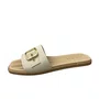 Rasteirinha Moleca Feminina Branco Off Fivela Dourada