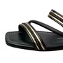 Rasteirinha Moleca Feminina Preto Dourado 