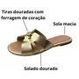 Rasteirinha Molekinha Infantil Feminina Dourado Ferragem Dourada