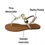 Rasteirinha Santa Lolla Feminina Branco Off Ferragens Douradas