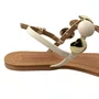 Rasteirinha Santa Lolla Feminina Branco Off Ferragens Douradas