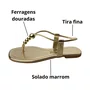 Rasteirinha Santa Lolla Feminina Ouro Light Ferragens Douradas 