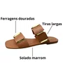 Rasteirinha Santinelli Feminina Blush Ferragens Douradas 