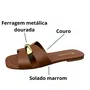 Rasteirinha Santinelli Feminina Caramelo Couro 