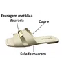 Rasteirinha Santinelli Feminina Marfim Couro 