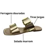 Rasteirinha Santinelli Feminina Ouro Light Ferragens Douradas
