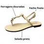 Rasteirinha Via Scarpa Feminina Duna Ferragens Douradas