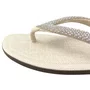 Rasteirinha Via Scarpa Feminina Off White Tira Cravejada 