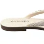 Rasteirinha Via Scarpa Feminina Off White Tira Cravejada 