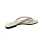 Rasteirinha Via Scarpa Feminina Off White Tira Cravejada 