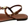 Rasteirinha Via Scarpa Feminina Tiramissu Ferragens Douradas