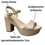 Sandália Bebecê Feminina Aveia Salto Bloco 