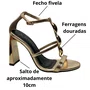 Sandália Bebecê Feminina Dourado Ferragens Douradas