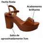 Sandália Bebecê Feminina Pecan Salto Bloco 