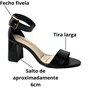 Sandália Bebecê Feminina Preto Fivela Dourada 