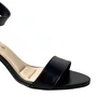 Sandália Bebecê Feminina Preto Fivela Dourada 