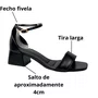 Sandália Bebecê Feminina Preto Salto Bloco 