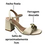 Sandália Beira Rio Feminina Branco Off Salto Bloco 