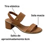 Sandália Beira Rio Feminina Camel Salto Bloco 