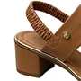 Sandália Beira Rio Feminina Camel Salto Bloco 