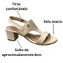 Sandália Beira Rio Feminina Creme Salto Bloco 
