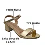Sandália Beira Rio Feminina Dourado Fecho Fivela 