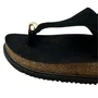 Sandália Beira Rio Feminina Preto Ferragem Dourada