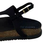 Sandália Beira Rio Feminina Preto Ferragem Dourada