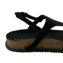Sandália Beira Rio Feminina Preto Ferragem Dourada